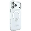 Guess Metal Outline MagSafe dėklas, skirtas iPhone 18 Pro Max / 17 Pro Max, sidabrinis