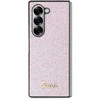 Guess GUHCZFD6HGGSHP Z Fold6 F956 rožinės spalvos kietas dėklas 4G Glitter Script
