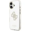 Guess PC/TPU Mirror 4G Glitter Logo MagSafe dėklas skirtas Apple iPhone 17 auksos spalvos