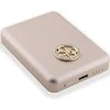 „Guess“ indukcinė išorinė baterija 15W GUPBM5AL4DMD 5000mAh aukso spalvos „MagSafe 4G“ su metaliniu logotipu