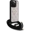 Guess PU 4G Metal Logo Crossbody Strap dėklas skirtas Apple iPhone 15 Pro Max rožinės spalvos