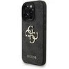 Guess PU 4G Metal Logo Strap dėklas skirtas Apple iPhone 16 Pro Max juodos spalvos