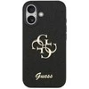 Guess PU Fixed Glitter 4G Metal Logo dėklas skirtas Apple iPhone 17 juodos spalvos