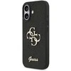 Guess PU Fixed Glitter 4G Metal Logo dėklas skirtas Apple iPhone 17 juodos spalvos
