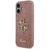 Guess PU Fixed Glitter 4G Metal Logo dėklas skirtas Apple iPhone 17 rožinės spalvos