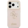 Guess PU Grained 4G Logo Stand Camera Frame dėklas skirtas Apple iPhone 17 Pro rožinės spalvos