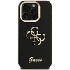 Guess PU Grained 4G Logo Stand Camera Frame dėklas skirtas Apple iPhone 15 Pro juodos spalvos