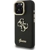 Guess PU Grained 4G Logo Stand Camera Frame dėklas skirtas Apple iPhone 15 Pro juodos spalvos