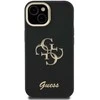 Guess PU Grained 4G Logo Stand Camera Frame dėklas skirtas Apple iPhone 15 juodos spalvos