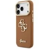 Guess PU Grained 4G Logo Stand Camera Frame dėklas skirtas Apple iPhone 17 Pro rudos spalvos