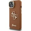 Guess PU Grained 4G Logo Stand Camera Frame dėklas skirtas Apple iPhone 14 rudos spalvos