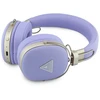 Guess PU Grained Triangle Auksinė Metal Logo ENC belaidės ausinės violetinės spalvos