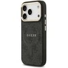 Guess PU Leather 4G Gold Frame MagSafe dėklas skirtas Apple iPhone 17 Pro juodos spalvos