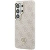 Guess PU Leather 4G Strass Logo Gold Frame Magnetic dėklas skirtas Samsung Galaxy S26 Ultra rožinės spalvos