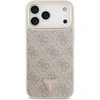 Guess PU Leather 4G Triangle Logo Gold Frame MagSafe dėklas skirtas Apple iPhone 17 Pro Max rožinės spalvos