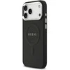 Guess PU Saffiano MagSafe dėklas skirtas iPhone 17 Pro Max juodos spalvos