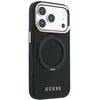 Guess Ring Stand 360 Grained Classic Logo MagSafe dėklas, skirtas iPhone 18 Pro / 17 Pro, juodas