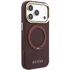 Guess Ring Stand 360 Grained Classic Logo MagSafe dėklas, skirtas iPhone 18 Pro / 17 Pro, bordo spalvos