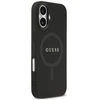 Guess Saffiano Classic Logo MagSafe dėklas Apple iPhone 17 juodos spalvos