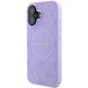 Guess Saffiano Peony Stamp MagSafe Apple iPhone 16 dėklas telefonui violetinės spalvos