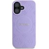 Guess Saffiano Peony Stamp MagSafe Apple iPhone 16 dėklas telefonui violetinės spalvos