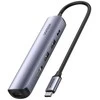 Hub / šakotuvas 100W PD USB-C - 2x USB + HDMI 4K 30 Hz + RJ45 1Gbps UGREEN Revodok CM418 pilkos spalvos