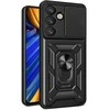 Hybrid Armor Camshield dėklas su Stand and Camera dėklas skirtas Realme GT 7 Pro 5G – juodos spalvos