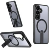 Hurtel Hybrid Armor X dėklas skirtas Samsung Galaxy A36 / A37 with Stand suderinamas su MagSafe – juodos spalvos