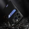 Hurtel Leather Apple iPhone 14 Plus card wallet su stoveliu dėklas telefonui juodos spalvos