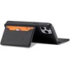 Hurtel Magnet Card dėklas telefonui Apple iPhone 12 Pro Pouch Card Wallet Card Holder juodos spalvos