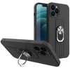Hurtel Ring silikoninis dėklas su žiedu pirštui ir stoveliu Samsung Galaxy A72 4G juodos spalvos