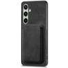 Hurtel Samsung Galaxy A56 5G Faux Odinis dėklas with Detachable Card Holder, MagSafe Compatible – juodos spalvos