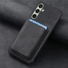 Hurtel Samsung Galaxy A56 5G Faux Odinis dėklas with Detachable Card Holder, MagSafe Compatible – juodos spalvos