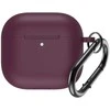 Hurtel Silikoninis dėklas skirtas Airpods 4 su karabinu - Burgundy