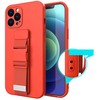 Hurtel Silikoninis dėklas telefonui su dirželiu Apple iPhone 12 Pro Max juodos spalvos