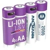 Įkraunami elementai ANSMANN AA, 1800 mAh, 1,5V, 4 vnt.
