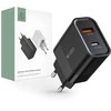 Įkroviklis 30W USB QC3.0 + USB-C PD Tech-Protect C30W juodos spalvos
