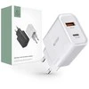 Įkroviklis 30W USB QC3.0 + USB-C PD Tech-Protect C30W baltos spalvos