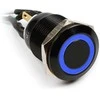 Impactics Vandalism Switch 19mm, IP65, mėlynas LED – juodos spalvos
