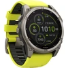 Išmanusis laikrodis Garmin Fenix 8 51mm, Solar, Sapphire, Titanas su ryškiai geltonu / grafito spalvos silikoniniu dirželiu