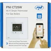 Išmanusis termostatas PNI CT25W WiFi dujiniam šildymo katilui, montuojamas į sieną, 16A, valdymas per „Tuya Smart“ programėlę, dieninis programavimas, rankinis/automatinis režimas, balta spalva