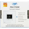 Išmanusis termostatas PNI CT25W WiFi dujiniam šildymo katilui, montuojamas į sieną, 16A, valdymas per „Tuya Smart“ programėlę, dieninis programavimas, rankinis/automatinis režimas, balta spalva