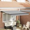 Ištraukiama markizė Antracito ir baltos 300x250 cm audinys 3329959