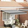 Ištraukiama markizė Antracito ir baltos 350x250 cm audinys 3330247