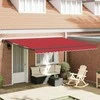 Markizės rėmas Raudona 400 × 300 cm Poliesteris su PU danga