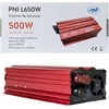 Įtampos keitiklis PNI L650W dvigubas maitinimo šaltinis 12V/24V, išėjimas 230V, 500W, modifikuota sinusinė banga, USB jungtis 5V 500mAh, su pridedamais maitinimo gnybtais ir cigarečių degiklio kištuku
