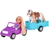 Jokomisiada Ankiki Set: Farmer Doll with Horse, Car and Trailer ZA5881