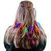 Jokomisiada Boho Headband with Colorful Feathers and Beads ZA5581