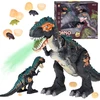 Jokomisiada Large robot dinosaur walks, roars, LAYS EGGS, light effects pair ZA5716