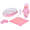 Jokomisiada Baby Doll with Crib in Rožinė Outfit Newborn ZA5855